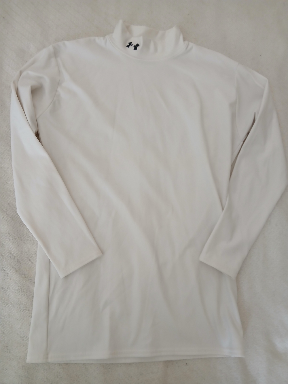 Under Armour Cold Gear Womens White  Compression Long Sleeve Mock Neck Shirt